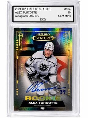 Upper Deck Stature Alex Turcotte Rookie Autograph Card - White